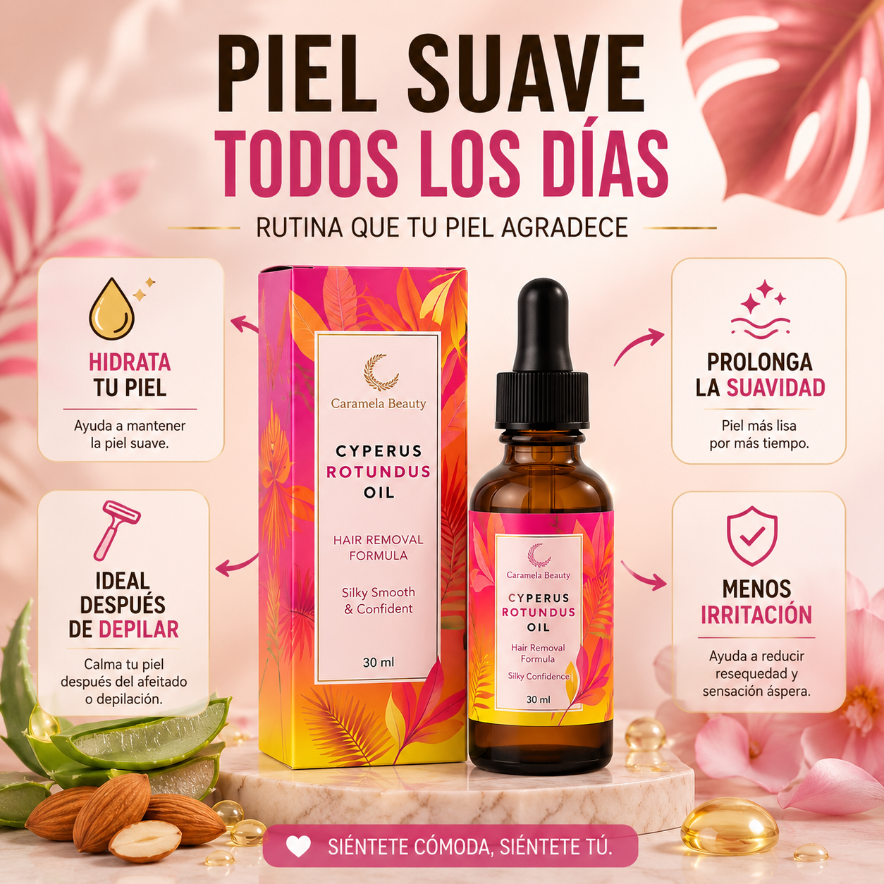 Aceite Para Piel Suave y Menos Vello 🌿