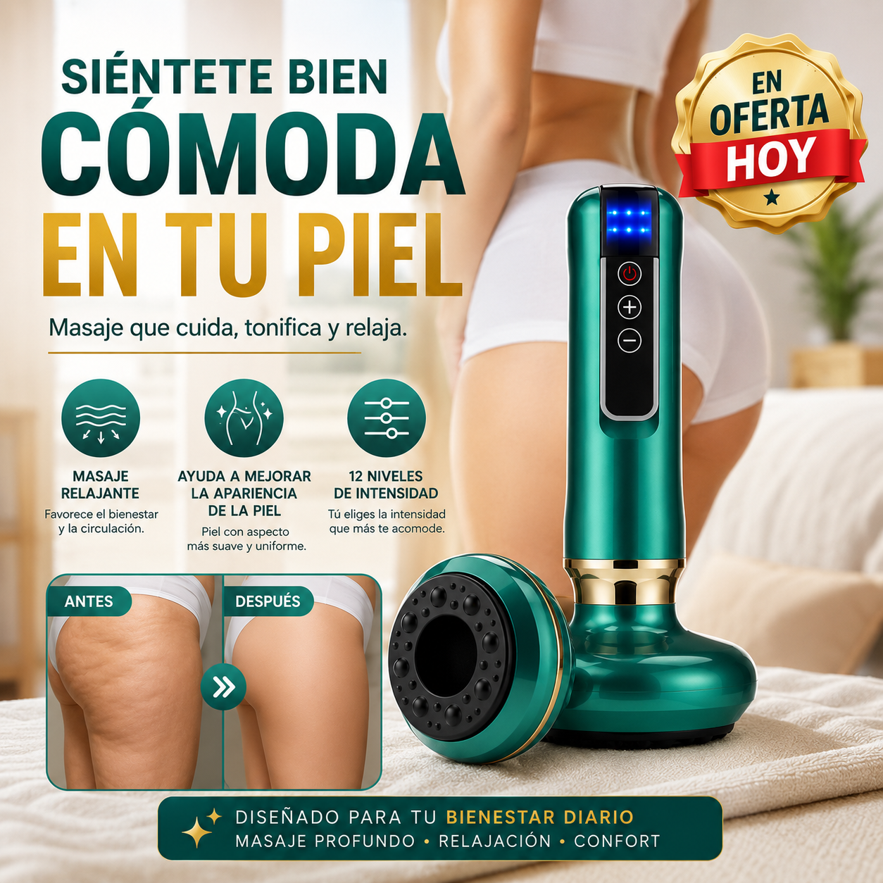 NOVASKIN™ Masajeador Reafirmante | Con Succión y Calor | LUZ ROJA🔴