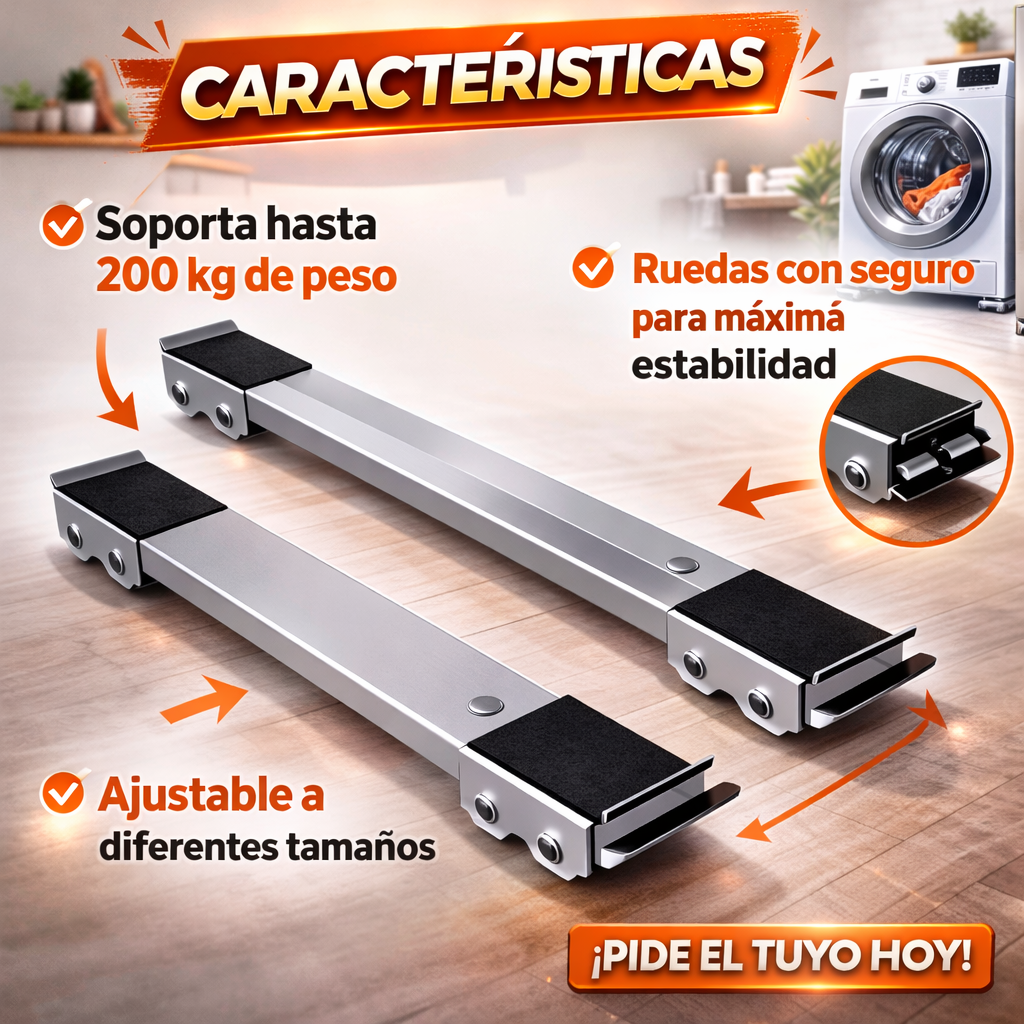 Bases Metálicas Resistentes para Nevera y Lavadora